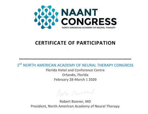 NAANT Congress 2020 Certificate