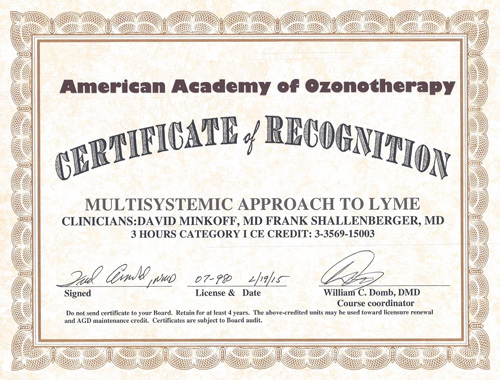 American Academy of Ozonotherapy Certificate