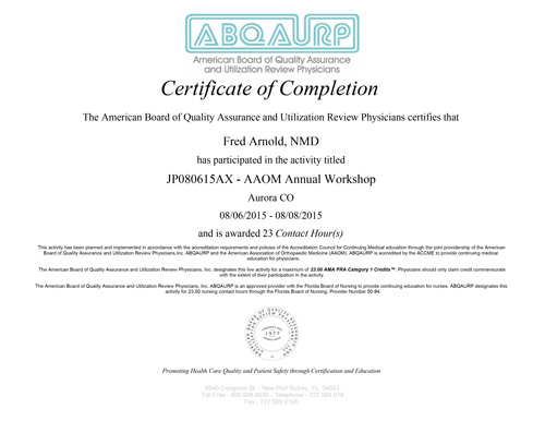 AAOM Certification 2015