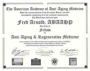 Fellowship in Anti-Aging & Regerative Medicine Certification