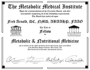 Metabolic Fellowship Certificate
