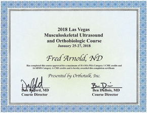 Musculoskeletal Ultrasound Conference 2018 Certificate