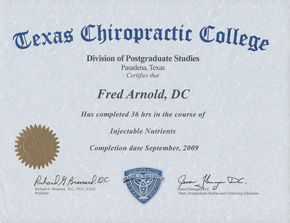 Texas Chiropractic College Certification