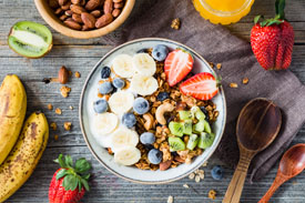 Bowl of Fruit, Nuts, and Oats