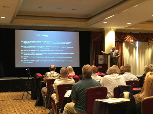 Dr. Fred Arnold attends a conference by the International Hyperbaric Medical Foundation